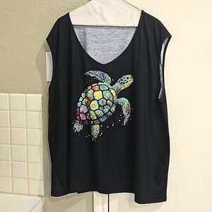 NWOT Amazon turtle graphic Tank 5XL